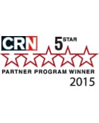 Graphic with the CRN logo, 5 stars, and the text “5 Star Partner Program Winner 2015”