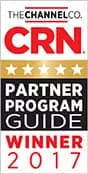 Graphic with the text “The Channel Co. CRN Partner Program Guide Winner 2017”.