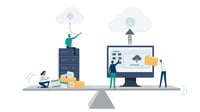 tetter totter with files and cloud